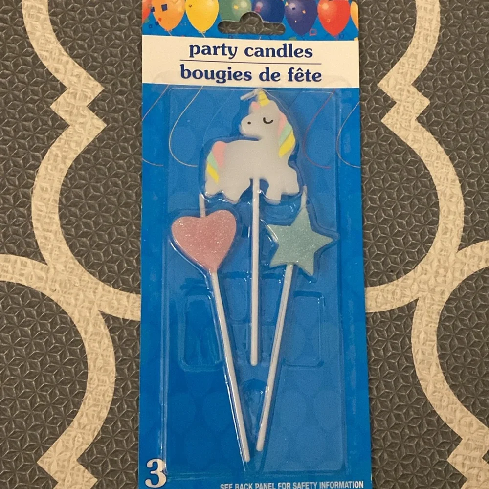 Unicorn Birthday Candle Holder and Party Candles